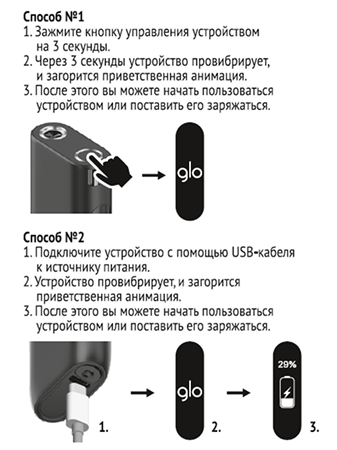 Активация при первом использовании glo ULTRA Активация при первом использовании glo ULTRA